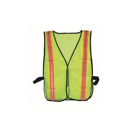 Safety Mesh Vest Lime With Reflective Stripe 1-1/2 Wide